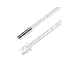 Close-up of two white braided cables with metal and plastic connectors, ideal for upgrading a 3D printer with the CR-6SE NTC Heater & Thermistor Kit 90mm 24V40W by 3D Printing Perth - Cirrus Link.