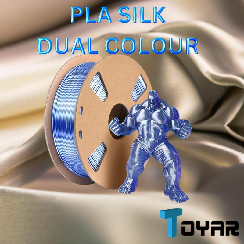 Toyar PLA Silk Dual Colour filament with 3D printing innovation.