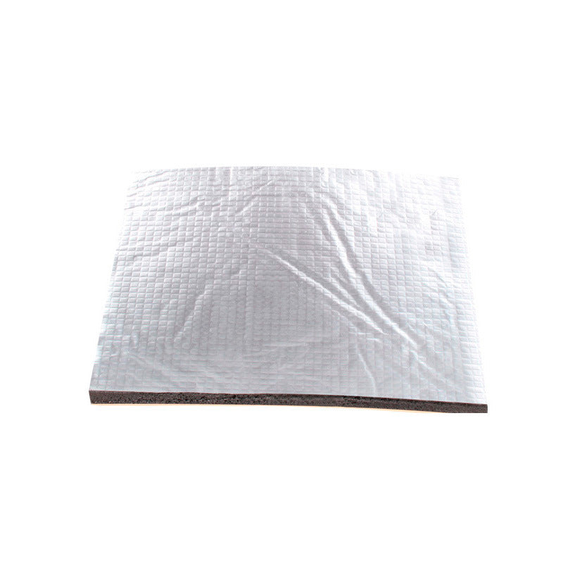 The 3D Printing Perth - Cirrus Link Energy-Saving Cotton Sheet for 3D Printer Hotbeds is a rectangular, quilted silver pad with an insulating foam-like underside, perfect for thermal protection, as shown against a white background.