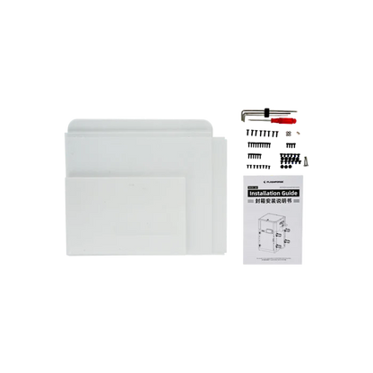 The FlashForge AD5X Printer Enclosure – Temperature & Safety Control comes with mounting screws, wall anchors, Allen key, and installation guide—ideal for organizing your 3D printer or FlashForge AD5X setup.