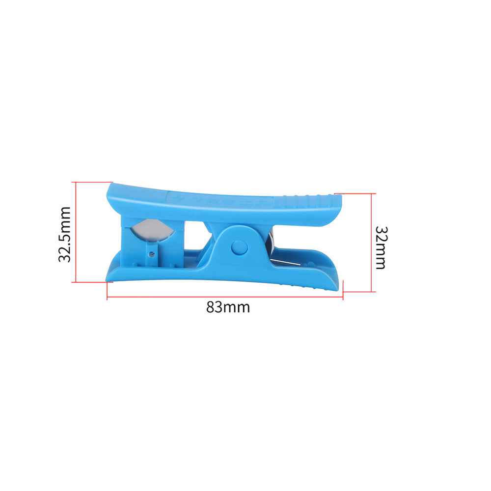 Introducing the PTFE Teflon Tube Cutter from 3D Printing Perth - Cirrus Link, a blue cable stripper designed for precision cutting. With dimensions of 83mm in length, 32.5mm in width, and 32mm in height, it is perfect for versatile usage and excels as an outstanding Teflon tube cutter.