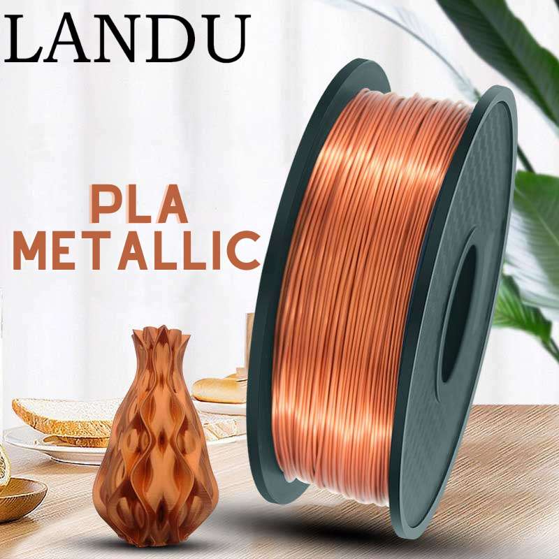 Landu PLA Metallic 1.75mm Filament: High-quality 3D printing material with a metallic finish.