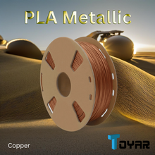 A desert scene featuring a spool of Toyar PLA Metallic 1.75mm 3D Printing Filament with an industrial touch.