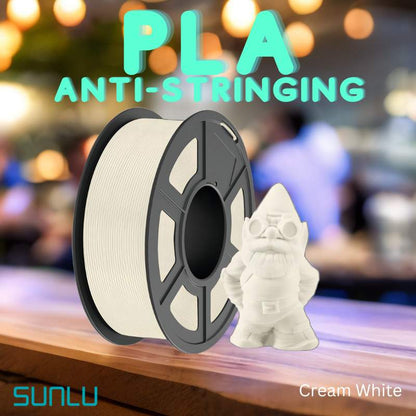The SUNLU APLA (Anti-Stringing) 1.75mm 3D Printing Filament, effectively tackles stringing issues. Available in cream white color.