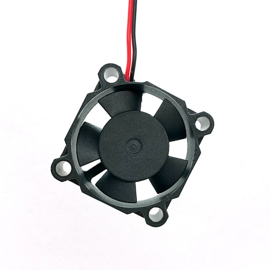 The ASR 24V 3010 DC Fan (30x30x10mm) features hydraulic bearing, low noise (27.7 DBA), and 4.2 CFM airflow, making it ideal for efficient cooling in 3D printers; includes four blades, mounting holes, and red/black power wires.
