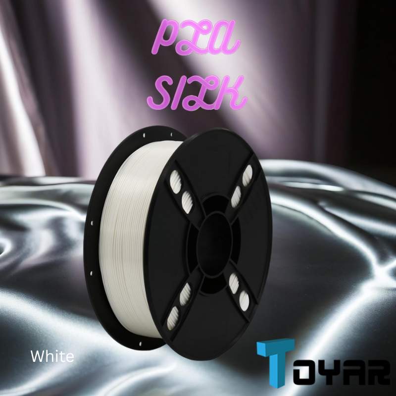 A spool of eco-friendly Toyar PLA Silk Standard Colour 1.75mm 3D Printing Filament on a silver surface.