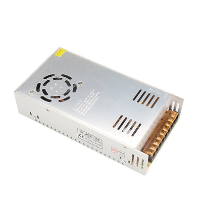 The High Quality 24V 15A Power Supply Unit by 3D Printing Perth - Cirrus Link is a robust rectangular metal unit with a cooling fan and multiple output terminals, ensuring reliable performance for 3D printing needs.