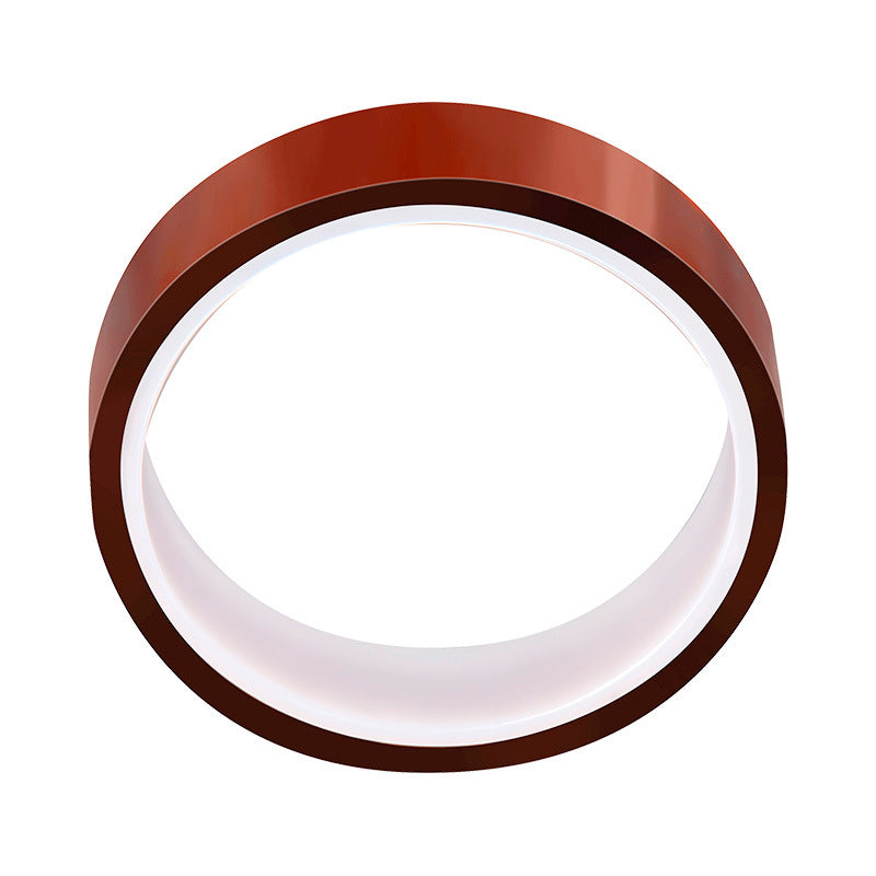 The 3D Printing Perth - Cirrus Link 300°C High Temperature Tape for 3D Printer Heating Bed (20mm x 20m, brown yellow) is shown against a white background, featuring a smooth, glossy surface and white inner edge for printer bed adhesion.