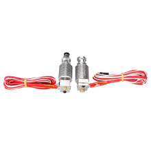Two ASR V6 Extruder Head – 0.4mm Nozzle + Heatsink & Heater Kits, with red and white thermistor wires coiled beside them, are displayed on a white background.