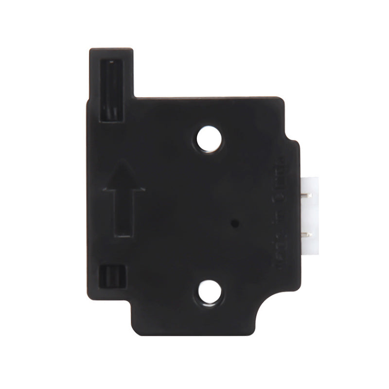 This advanced black plastic component, designed by 3D Printing Perth - Cirrus Link, features two screw holes and a visible arrow, making it essential for any 3D Printing Filament Detector used to detect broken filament.