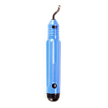A blue handheld deburring tool with a detachable metal blade and textured grip, the 3D Printing Model Deburring Cutter Head and Hand-made Polishing Tool by 3D Printing Perth - Cirrus Link is perfect as a trimming tool for 3D printing projects.