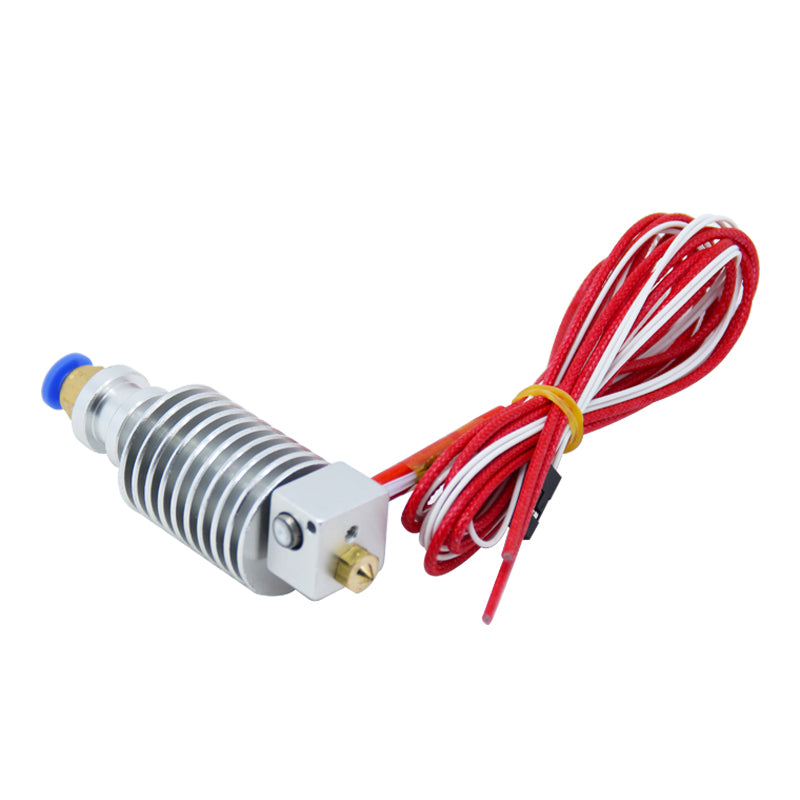 The V5 Remote Extruder Head by 3D Printing Perth - Cirrus Link features a 0.4mm nozzle, including a metal heat sink and red and white wires, making it perfect for precision 3D printing with Bowden extruder setups. Other sizes are also available.