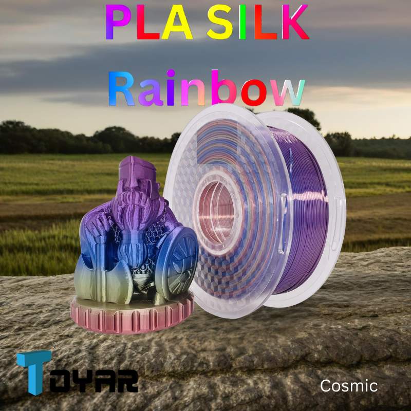 Toyar's Filament - Toyar PLA Silk Rainbow 1.75mm 3D Printing Filament offers vibrant and iridescent colors for PLA printing.