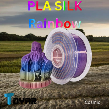 Toyar's Filament - Toyar PLA Silk Rainbow 1.75mm 3D Printing Filament offers vibrant and iridescent colors for PLA printing.