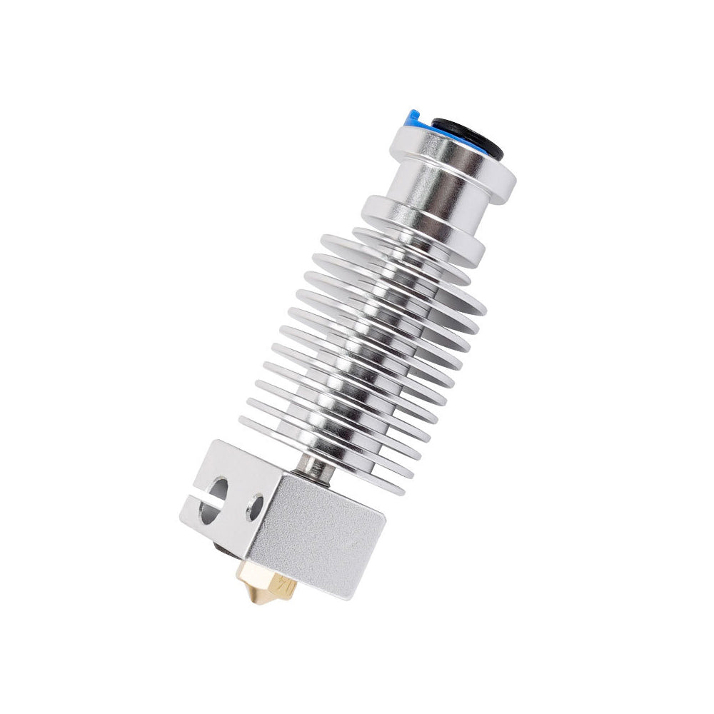 The Voron 2.4 Trident E3D V6 Hotend Extruder Assembly by 3D Printing Perth - Cirrus Link features a metal nozzle with a heat sink and brass tip, designed for precise filament extrusion to ensure top-tier performance. It's perfect for innovative projects, offering unparalleled accuracy and reliability.
