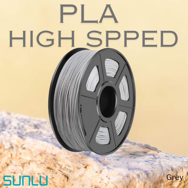 The SUNLU High-Speed PLA 1.75mm 3D Printing Filament is sitting on top of a rock, showcasing its high-speed printing capabilities.