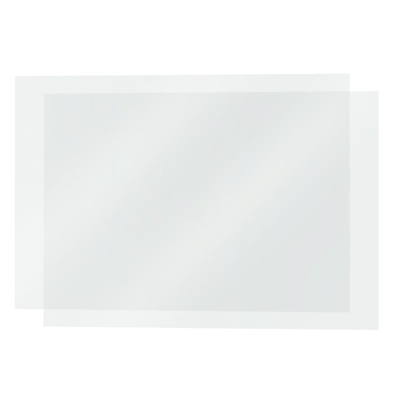 Two overlapping sheets of blank, translucent paper on a plain white background resemble the delicate layers of FEP Film 0.15mm (200x280mm) by 3D Printing Perth - Cirrus Link, used in SLA UV 3D printers.