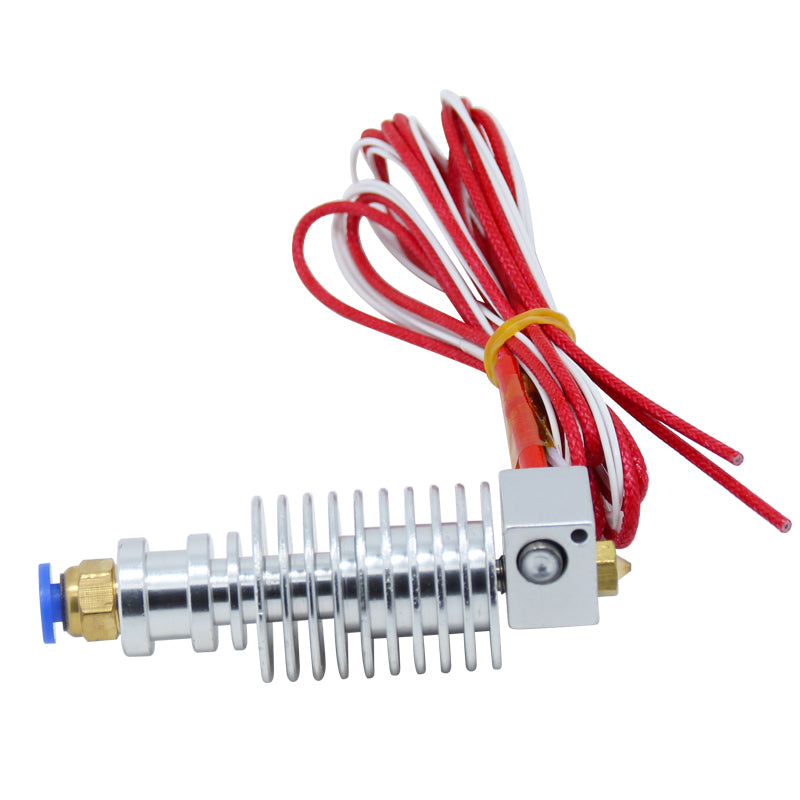 A 3D printer nozzle from 3D Printing Perth - Cirrus Link features a 0.4mm size with a heat sink and comes with red and white cables designed for Bowden extruder setups, known as the V5 Remote Extruder Head.
