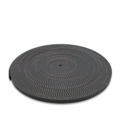 A 1-meter 10mm GT2 Timing Belt with PU Steel Wire from 3D Printing Perth - Cirrus Link, shown on a white background, suitable for use in 3D printers and customizable to your needs.