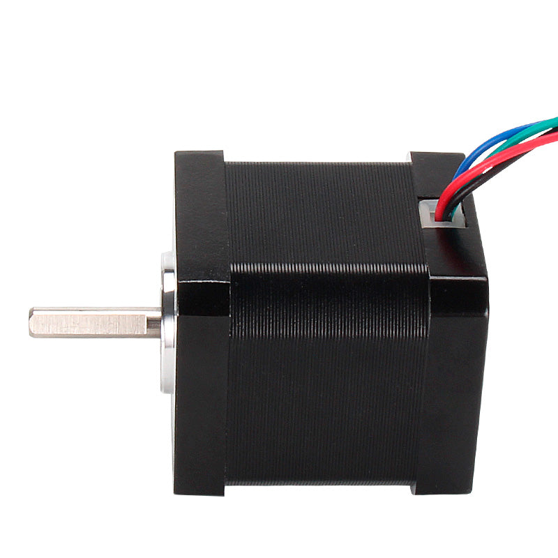 The 3D Printing Perth - Cirrus Link 42 Stepper Motor (2A, 0.48N·m, 1.8°) measures 42x42x47mm and features a metal shaft, four colored wires with XH2.54 terminal, and a 1000mm cable for precise high-torque applications.