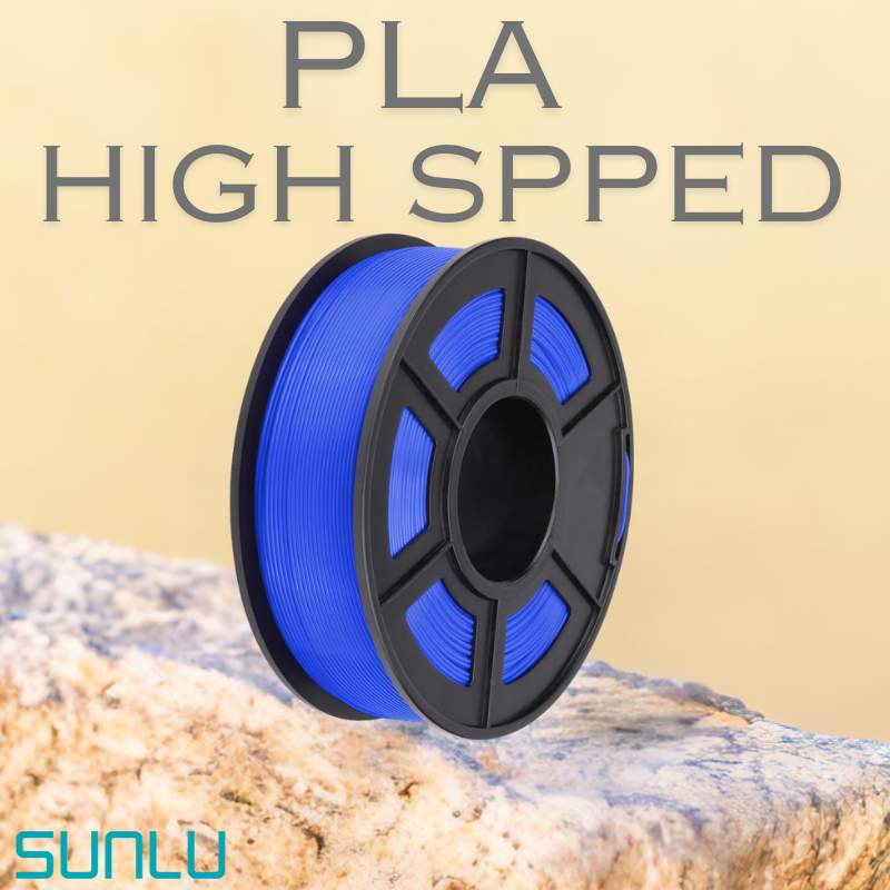 The SUNLU High-Speed PLA 1.75mm 3D Printing Filament is atop a rock, demonstrating precision engineering in additive manufacturing.