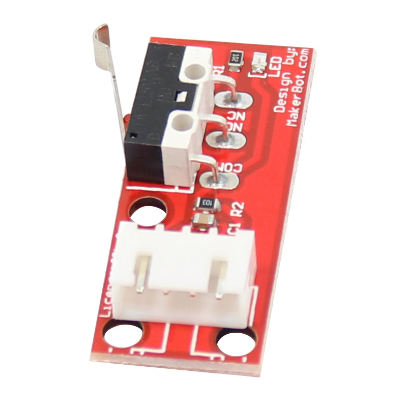 Close-up of a red Limit Switch Kit by 3D Printing Perth - Cirrus Link, featuring white connectors and small components, commonly used with mechanical switches in 3D printers.