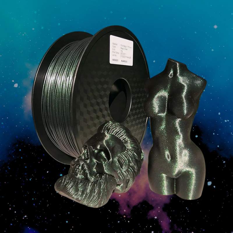 A mannequin with a Hello3D PLA Magic Colour 1.75mm 3D Printing Filament next to it.