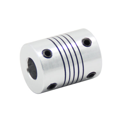 The ASR Anti-Vibration Flexible Coupling for Lead Screw Motion features four screw holes and three parallel grooves, making it ideal for connecting rotating shafts in assemblies like a 3D printer Z-axis.