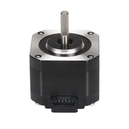 The 42 Stepper Motor by 3D Printing Perth - Cirrus Link, with a 33mm height and 1.8-degree step angle, offers a sleek black design and includes a cable. Ideal for Titan Extruders, it's perfect for precision in 3D printing projects thanks to its visible bottom connector pins.