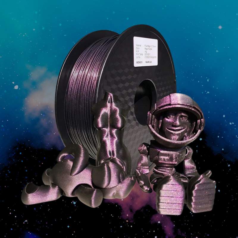 A spaceship-themed spool of Hello3D PLA Magic Colour 1.75mm 3D Printing Filament for 3D printing enthusiasts.