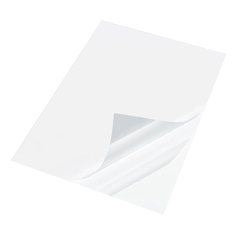 A sheet of clear FEP Film 0.15mm 260x200mm from the brand 3D Printing Perth - Cirrus Link, with a curled corner on a white background, ideal for UV light transmission in Anycubic M3 PLUS Resin Printer SLA UV 3D printing.