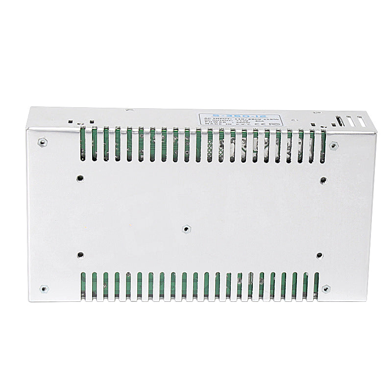 The High Quality 12V 30A Power Supply by 3D Printing Perth - Cirrus Link features a durable metal electrical box with vent slots and screw holes, ideal for viewing from the rear side.
