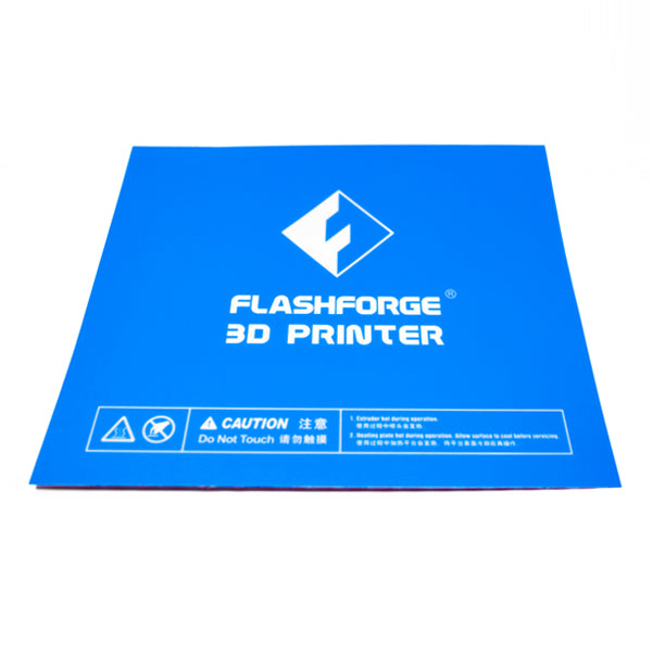 The Blue Build Tape set for Flashforge Guider 2/2S 3D Printer, featuring five pieces with a white logo and caution warning text.