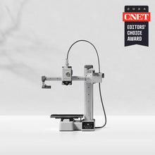 The Bambu Lab A1 mini 3D Printer by Bambu Lab, featuring low noise and full-metal linear rails, is displayed against a plain background with a “2024 CNET Editors' Choice Award” badge in the top right corner.