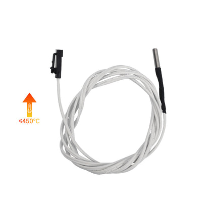 The 3D Printing Perth - Cirrus Link Prusa i3 MK3S Voron 2.4 Thermistor and Thermocouple Sensor (1m, 3x12mm) includes a white cable with a metal probe for precise temperature measurement up to 450°C.