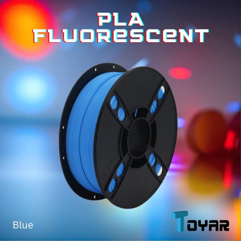 A blue spool of Toyar PLA (Fluorescent) 1.75mm 3D Printing Filament.