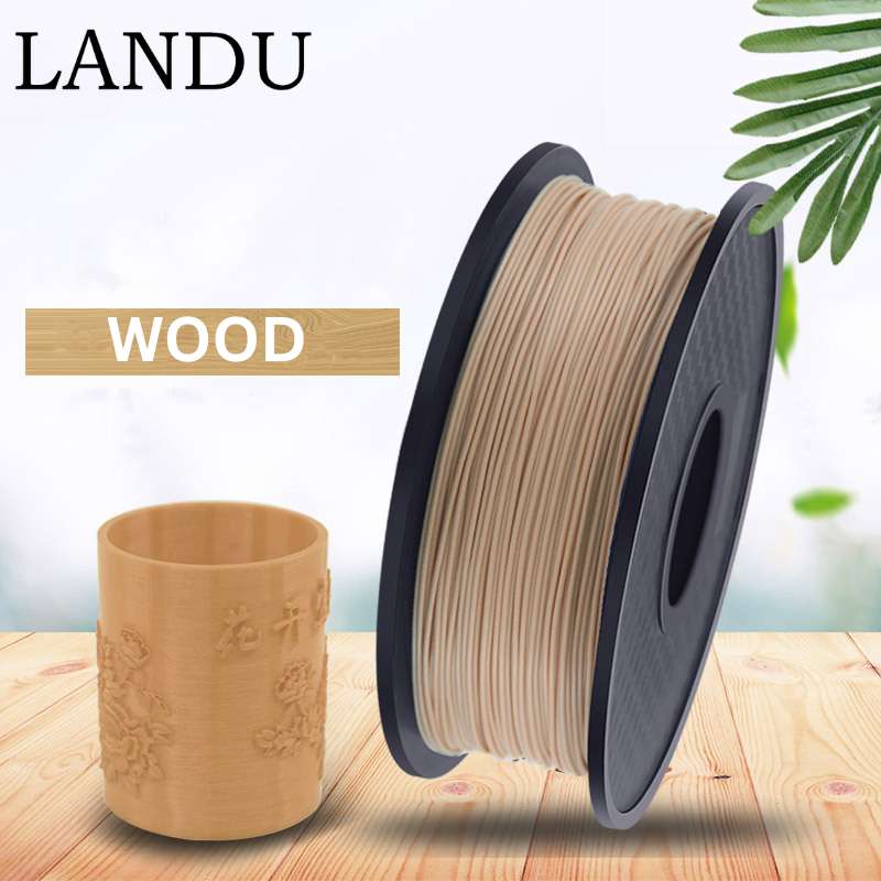 High-quality Landu Wood filament for 3D printing.