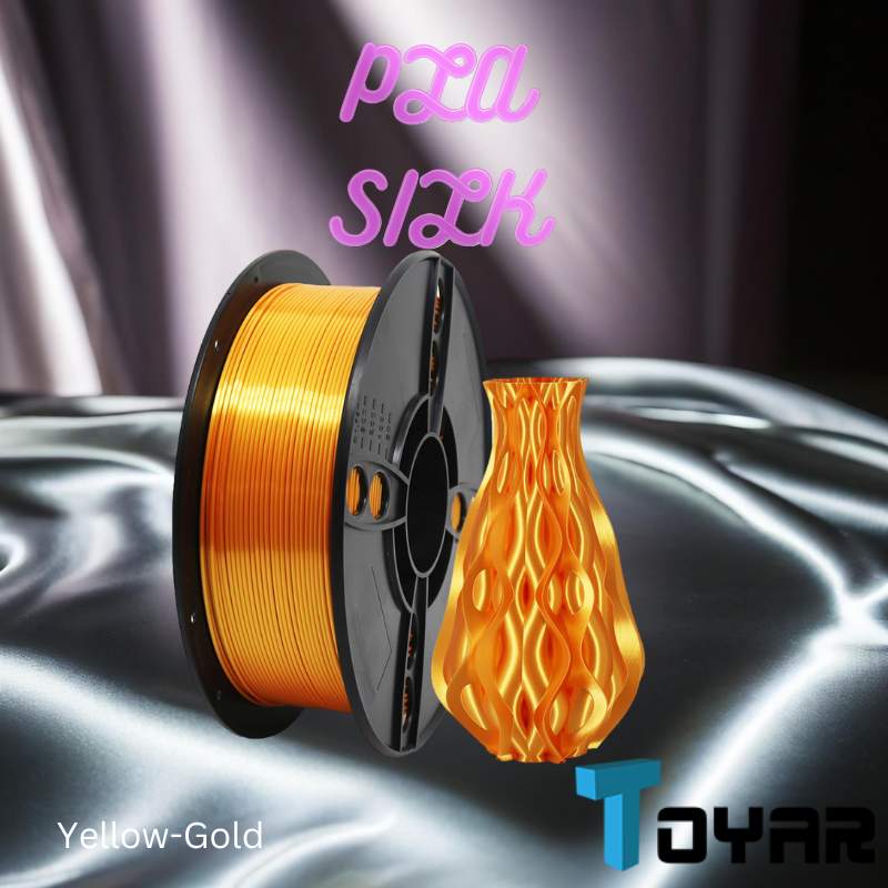 Eco-friendly Toyar PLA Silk Gold standard color filament for 3D printing.