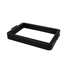 The Resin Vat for Foto Series LCD 3D Printer by Flashforge is a black rectangular plastic frame with a recessed central area and two tabs on opposite sides, perfect for setting up with your 3D printer.