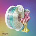 A Hello3D PLA SILK Rainbow Colour 1.75mm 3D Printing Filament brings this statue of a bust to life with stunning multicolor prints.
