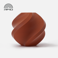 A brown, spiral-patterned vase made from Bambu Lab Filament - PLA Basic by 3D Printing Perth - Cirrus Link rests on a white background, with an RFID symbol in the top left corner.