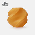 An orange, spiral-shaped Bambu Lab Filament - PLA Basic by 3D Printing Perth - Cirrus Link with a matte finish is showcased on a white background; an RFID symbol in the top left emphasizes its 1.75mm 3D printer filament identity.