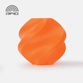 An orange, spiral-shaped RFID-enabled object made from Bambu Lab Filament - PLA Basic (1.75mm) by 3D Printing Perth - Cirrus Link rests on a white background, with an RFID logo in the top left corner.