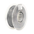 A spool of Toyar TPU Standard Colour 1.75mm gray 3D printing filament, labeled with product info and recommended temperatures, comes on a transparent plastic reel.