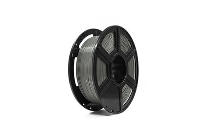 The Flashforge PETG 1.75mm 3D Printing Filament, shown as a black spool of gray material against a white background, is ideal for precise and reliable 3D printing.