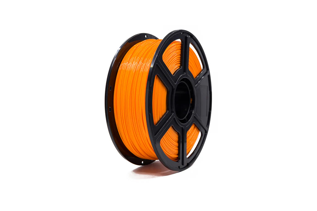 Flashforge PETG 1.75mm 3D Printing Filament, in orange with a black reel, is ideal for making durable prints and reliable results.
