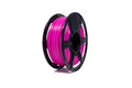 A spool of Flashforge PETG 1.75mm 3D printing filament, bright pink and durable, is displayed on a black plastic reel against a white background.