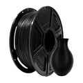 A spool of Flashforge PLA Matte Colour 1.75mm 3D Printing Filament sits beside a small black vase, both highlighting precise prints made from the same high-quality Flashforge material.