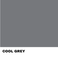 A solid rectangle in cool grey with "COOL GREY" in bold black at the bottom left, ideal for showcasing precise prints using Flashforge PLA Matte Colour 1.75mm 3D Printing Filament by Flashforge.