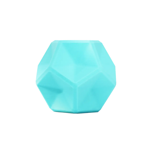 A light blue geometric polyhedron, 3D printed from Flashforge PLA Matte Colour 1.75mm filament, is displayed against a plain white background.